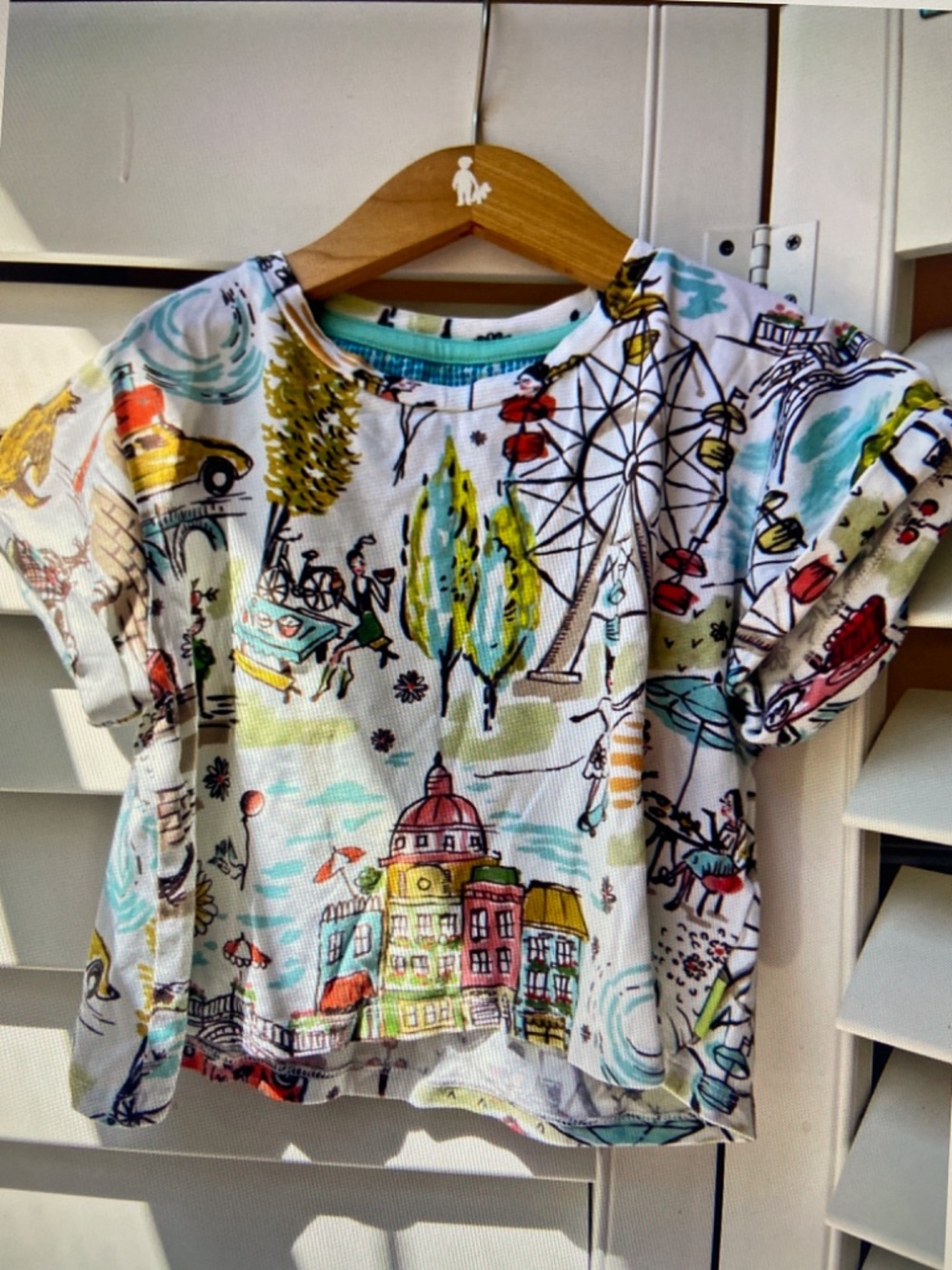 Oilily T- Shirt Stylish Paris theme Girls 128 5-8 y o Excellen 95%Cotton RARE